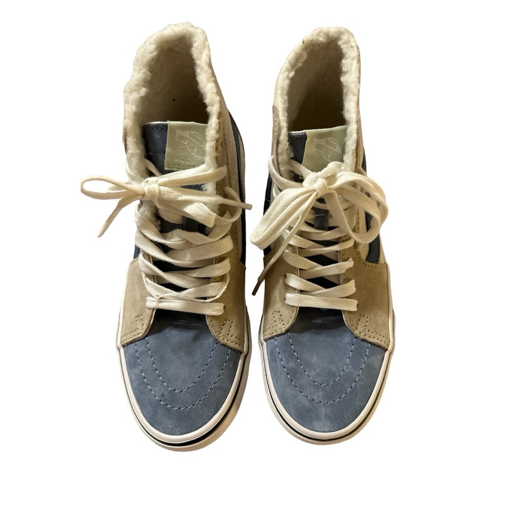 Vans High-Top Sneakers in Blue and Cream